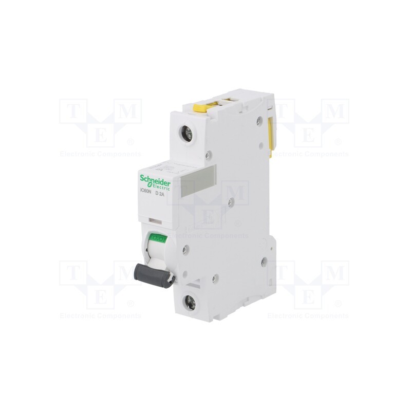 1 pcs x SCHNEIDER ELECTRIC - A9F05102 - Circuit breaker, 230VAC, Inom: 2A, Poles: 1, for DIN rail mounting