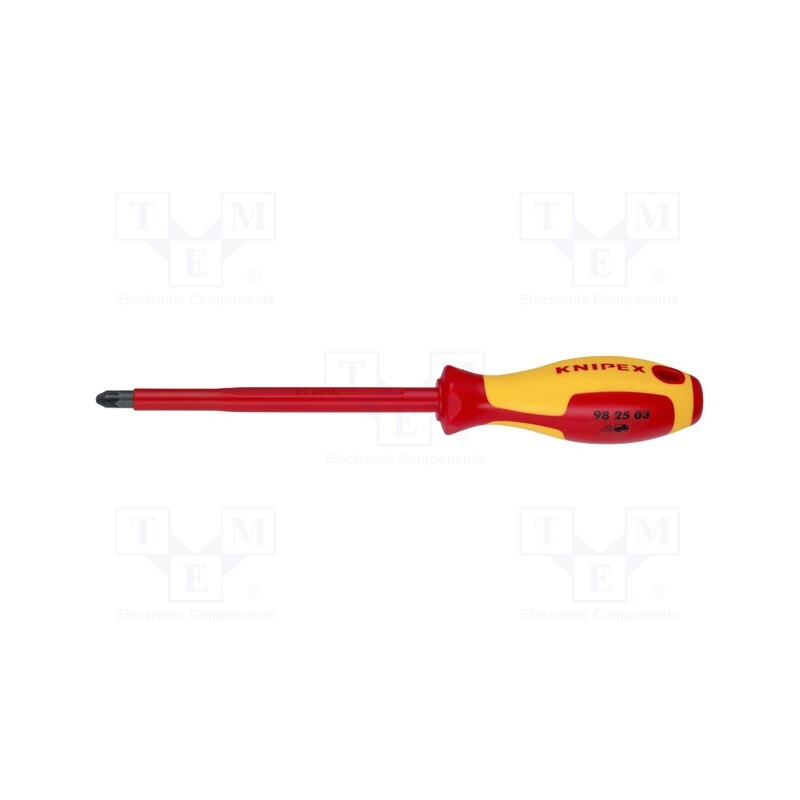 1 pcs x KNIPEX - 98 25 03 - Screwdriver, insulated, Pozidriv®, PZ3, Blade length: 150mm, 1kVAC