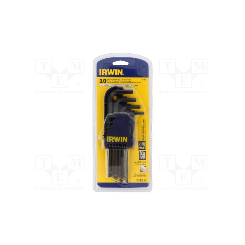 1 set x IRWIN - T10757 - Wrenches set, hex key,spherical, 10pcs.