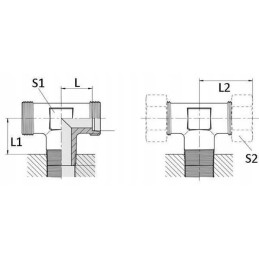 Screw-in tee 12l 3 8