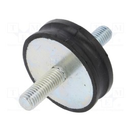 1 pcs x ELESA+GANTER - DVC.1-50-46-15-M10-28-40 - Vibration damper, M10, Ø: 50mm, rubber, L: 15mm, Thread len: 28mm