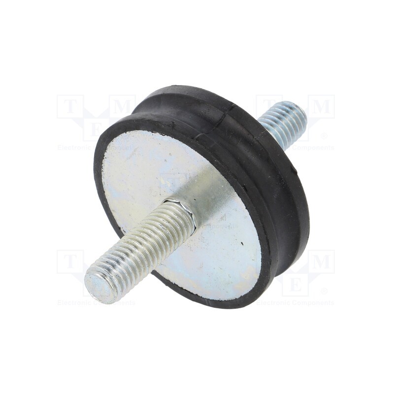 1 pcs x ELESA+GANTER - DVC.1-50-46-15-M10-28-40 - Vibration damper, M10, Ø: 50mm, rubber, L: 15mm, Thread len: 28mm