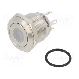 1 pcs x ONPOW - GQ19F-10D/J/B/12V/S - Switch: vandal resistant, Pos: 2, SPST-NO, 0.5A/220VAC, 2A/36VDC