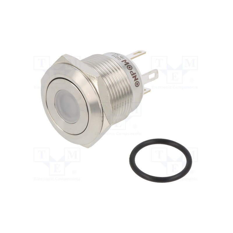 1 pcs x ONPOW - GQ19F-10D/J/B/12V/S - Switch: vandal resistant, Pos: 2, SPST-NO, 0.5A/220VAC, 2A/36VDC