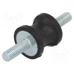 1 pcs x ELESA+GANTER - DVC.1-20-14-20-M6-18-40 - Vibration damper, M6, Ø: 20mm, rubber, L: 20mm, Thread len: 18mm