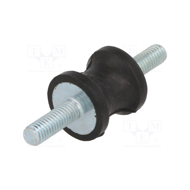 1 pcs x ELESA+GANTER - DVC.1-20-14-20-M6-18-40 - Vibration damper, M6, Ø: 20mm, rubber, L: 20mm, Thread len: 18mm