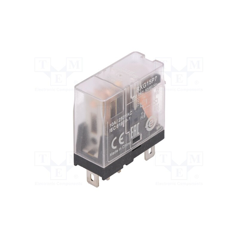 1 pcs x SCHNEIDER ELECTRIC - RXG15P7 - Relay: electromagnetic, SPDT, Ucoil: 230VAC, 10A, 10A/250VAC, 100mΩ