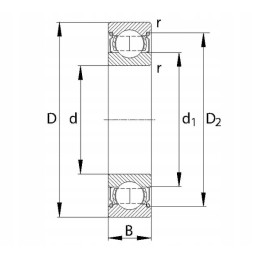 Ball bearing usually 55x90x18 mm ina fag 60112rs