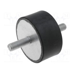 1 pcs x ELESA+GANTER - DVA.1-60-30-M10-28-55 - Vibration damper, M10, Ø: 60mm, rubber, L: 30mm, Thread len: 28mm