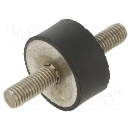 1 pcs x ELESA+GANTER - DVA.1-30-15-SST-M8-20-55 - Vibration damper, M8, Ø: 30mm, rubber, L: 15mm, Thread len: 20mm