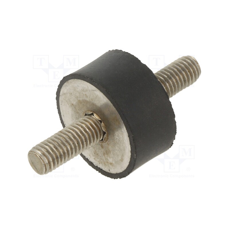 1 pcs x ELESA+GANTER - DVA.1-30-15-SST-M8-20-55 - Vibration damper, M8, Ø: 30mm, rubber, L: 15mm, Thread len: 20mm