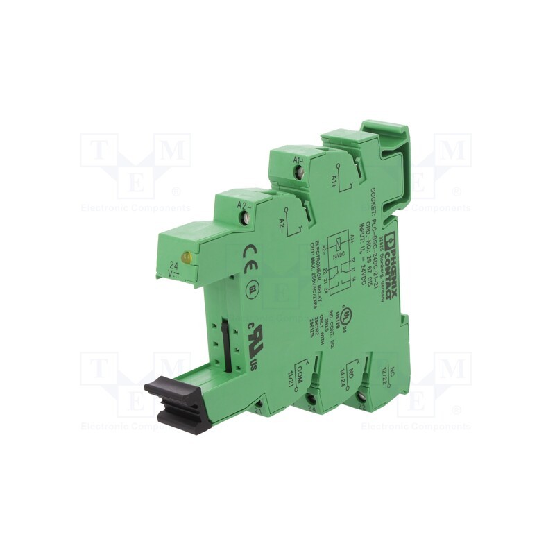 1 pcs x PHOENIX CONTACT - 2967015 - Socket, PIN: 8, REL-MR-24DC/2121AU, for DIN rail mounting