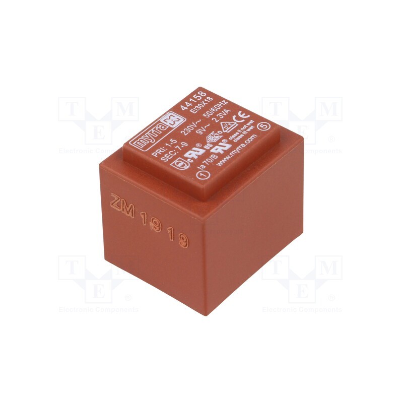 1 pcs x MYRRA - 44158 - Transformer: encapsulated, 2.3VA, 230VAC, 9V, 256mA, PCB