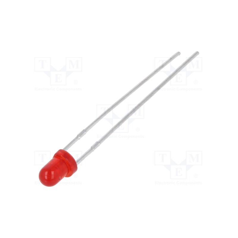 5 pcs x KINGBRIGHT ELECTRONIC - L-34ID - LED, 3mm, red, 12÷25mcd, 60°, Front: convex, 1.9÷2.5V, No.of term: 2