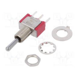 1 pcs x C&K - 7103SYCQE - Switch: toggle, Pos: 3, SP3T, ON-OFF-ON, 5A/120VAC, 5A/28VDC, IP40