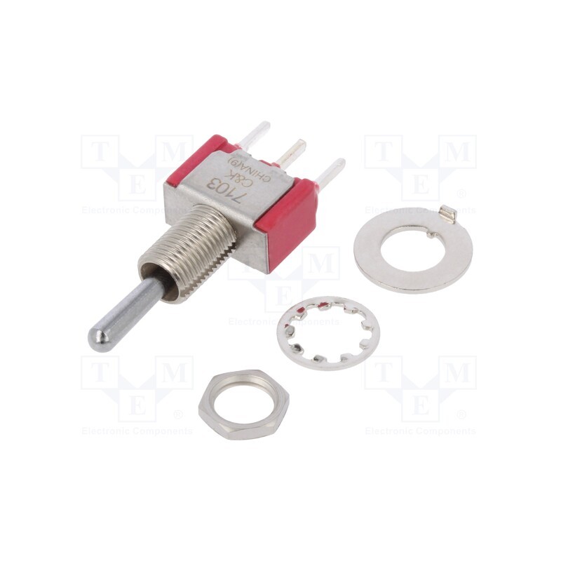 1 pcs x C&K - 7103SYCQE - Switch: toggle, Pos: 3, SP3T, ON-OFF-ON, 5A/120VAC, 5A/28VDC, IP40