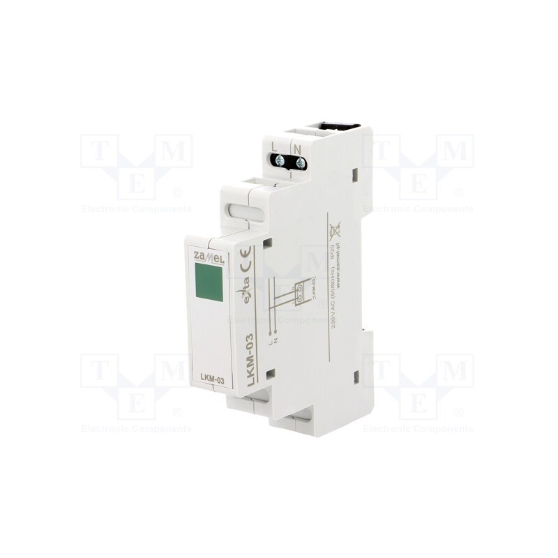 1 pcs x ZAMEL - LKM-03-20 - Module: voltage indicator, 230VAC, IP20, for DIN rail mounting
