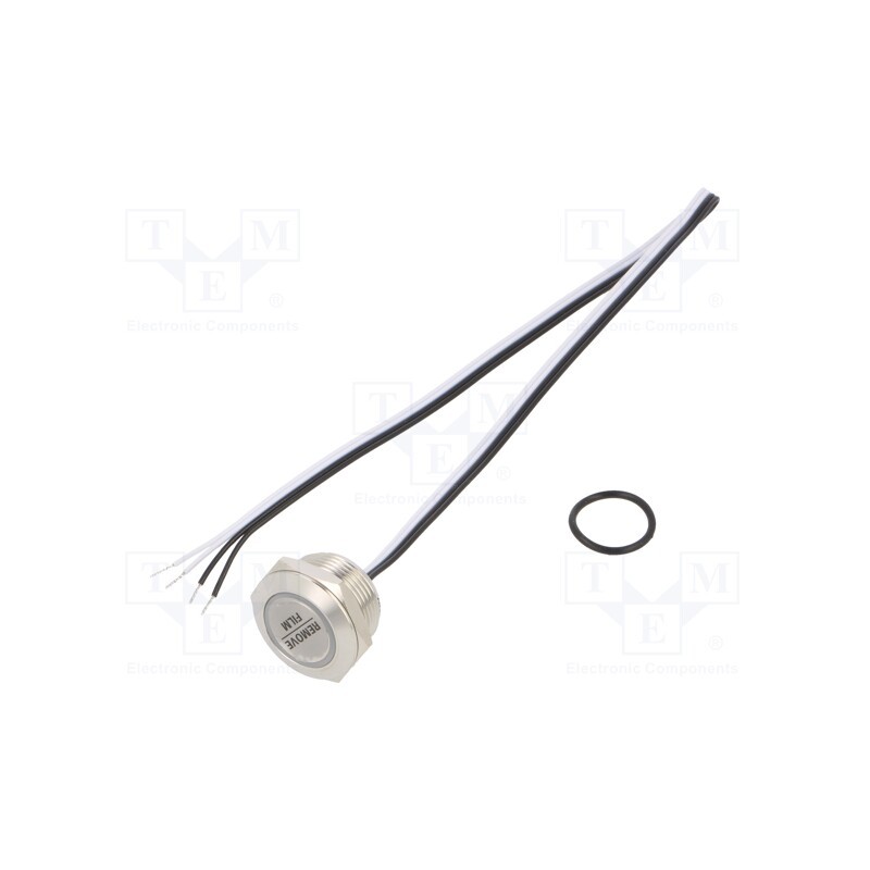 1 pcs x ONPOW - MTA19F-10E/Y/Y/12V/S - Switch: vandal resistant, Pos: 2, SPST-NO, 50mA/24VDC, IP65, yellow