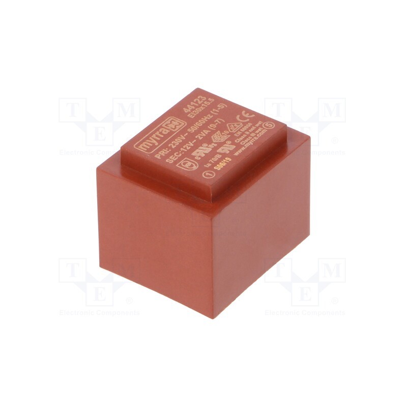 1 pcs x MYRRA - 44123 - Transformer: encapsulated, 2VA, 230VAC, 12V, 167mA, PCB