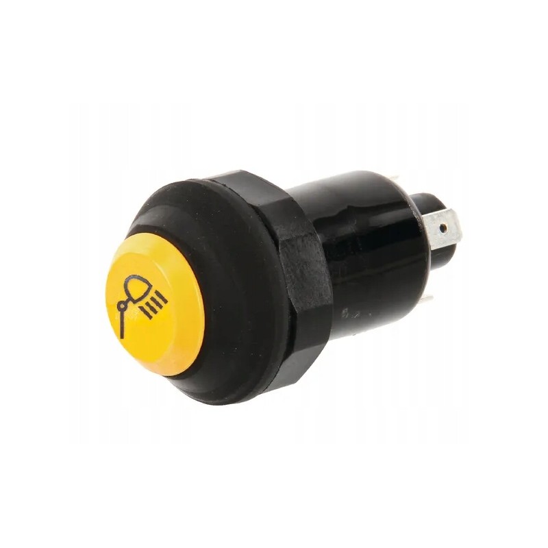 Lighting push button switch, round yellow