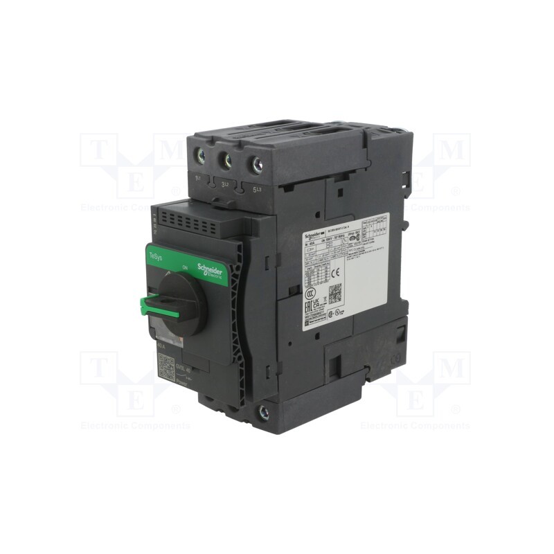 1 pcs x SCHNEIDER ELECTRIC - GV3L40 - Motor breaker, 18.5kW, 230÷690VAC, for DIN rail mounting, IP20