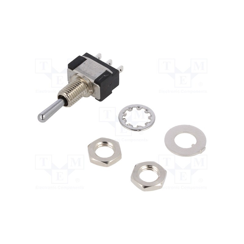 1 pcs x KNITTER-SWITCH - MTA 106 H - Switch: toggle, Pos: 3, SPDT, (ON)-OFF-ON, 6A/125VAC, 6A/6VDC, 20mΩ