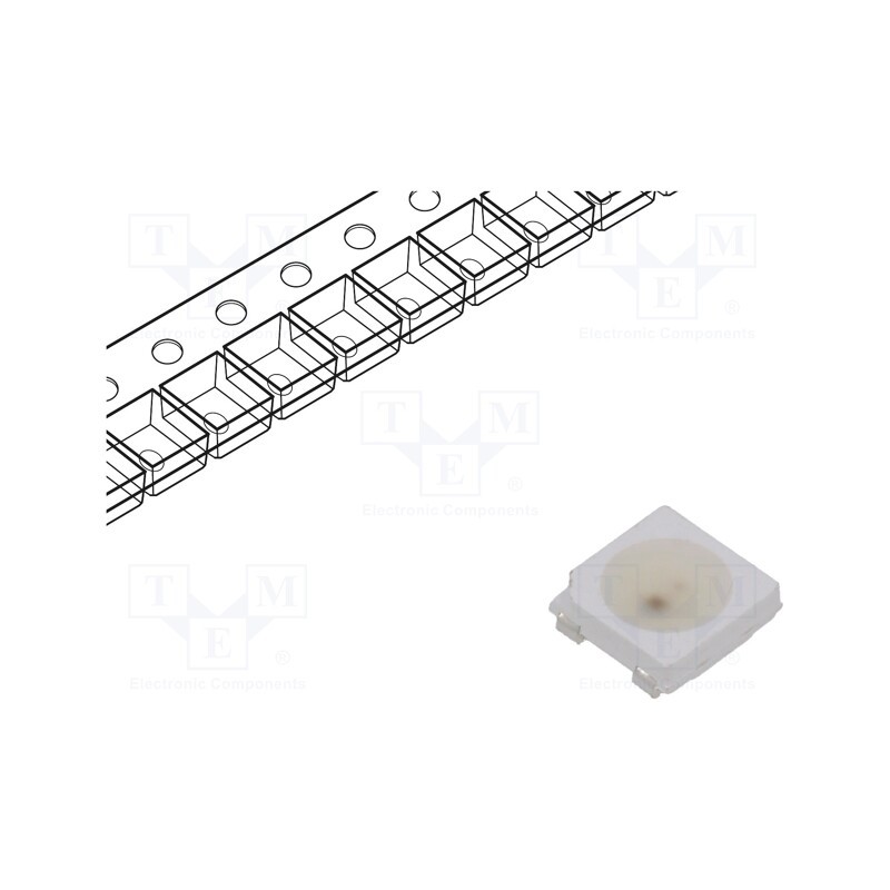 5 pcs x LUCKYLIGHT - FR5050RGB4C-F2W - Programmable LED, SMD, 5050,PLCC4, RGB, 5x5x1.6mm