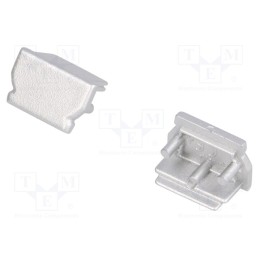 1 set x TOPMET - A1080040 -AS - Cap for LED profiles, silver, 2pcs, ABS, UNI12