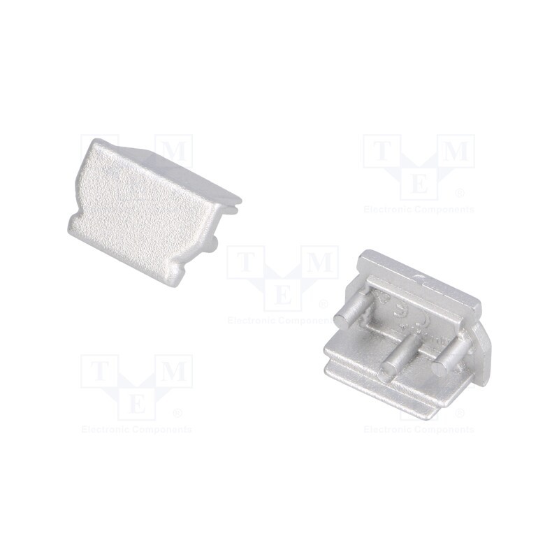 1 set x TOPMET - A1080040 -AS - Cap for LED profiles, silver, 2pcs, ABS, UNI12