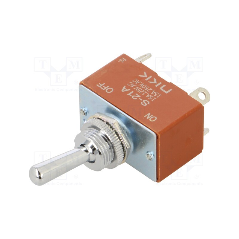 1 pcs x NKK SWITCHES - S21A - Switch: toggle, Pos: 2, DPST-NC, ON-OFF, 15A/250VAC, 15A/30VDC, S