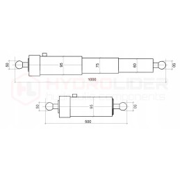 Telescopic actuator 75 2 500 hl 6011 hydrolider