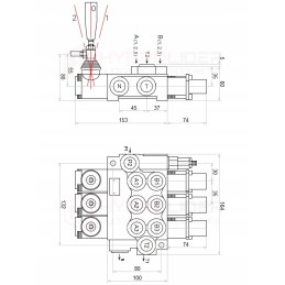 Hydraulic distributor 3s 40l 3x3047 l 2 5m badestnost