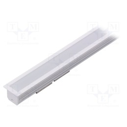 1 set x TOPMET - DEEP10 C/U WH 1M SET STANDARD - Profiles for LED modules, white, white, L: 1m, DEEP10, aluminium