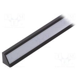1 set x TOPMET - CORNER14 F/Y BK 1M SET STANDARD - Profiles for LED modules, white, black, L: 1m, CORNER14, aluminium