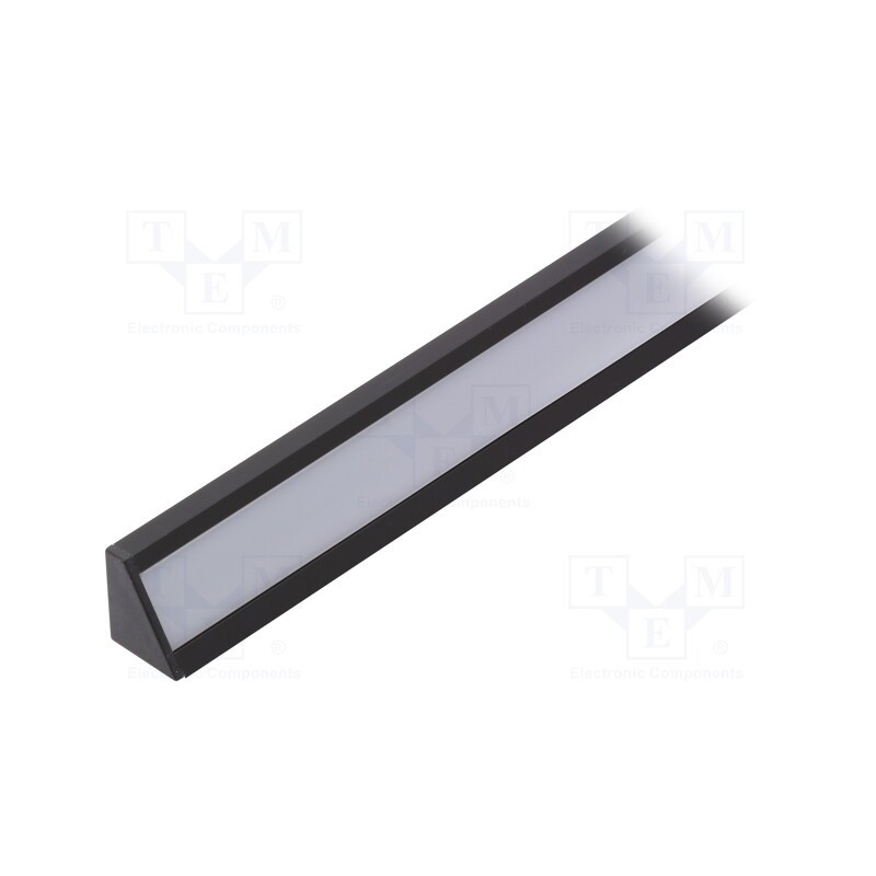 1 set x TOPMET - CORNER14 F/Y BK 1M SET STANDARD - Profiles for LED modules, white, black, L: 1m, CORNER14, aluminium