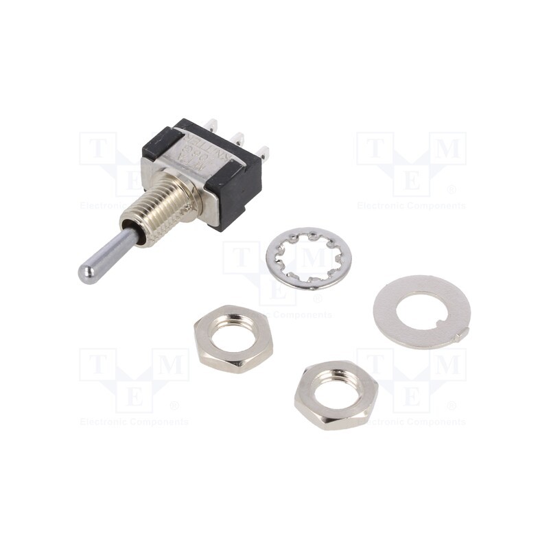 1 pcs x KNITTER-SWITCH - MTA 106 G - Switch: toggle, Pos: 3, SPDT, (ON)-OFF-(ON), 6A/125VAC, 6A/6VDC
