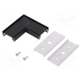 1 set x TOPMET - A2990021 - Connector 90°, black, aluminium, anodized, SURFACE14