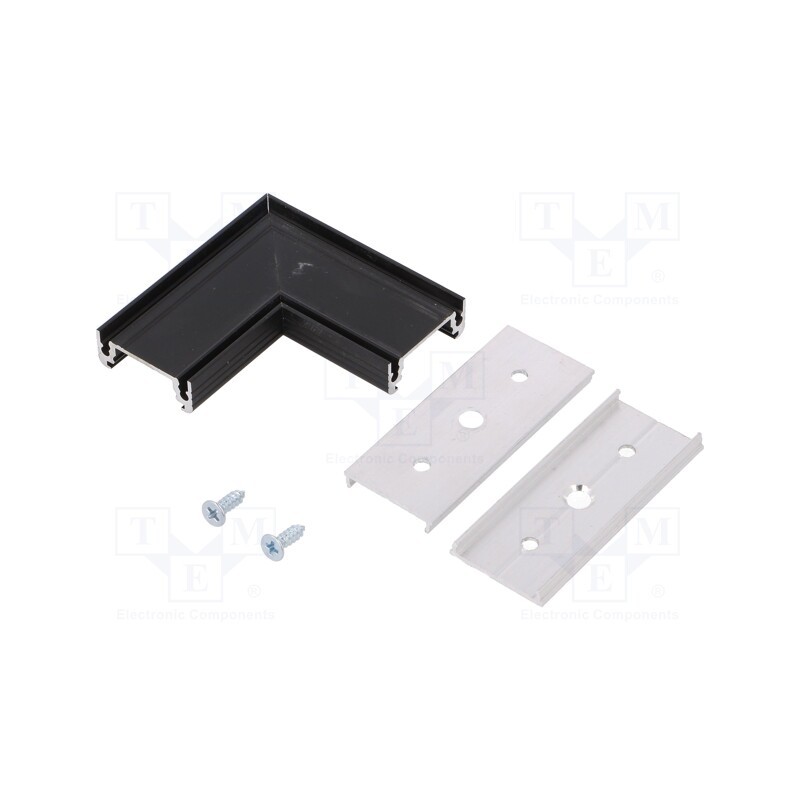 1 set x TOPMET - A2990021 - Connector 90°, black, aluminium, anodized, SURFACE14
