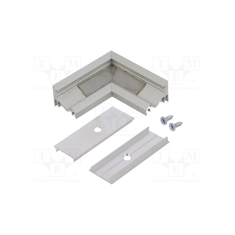 1 set x TOPMET - 83110020 - Connector 90°, natural, aluminium, CORNER10