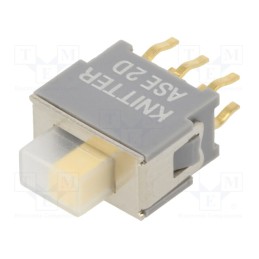 1 pcs x KNITTER-SWITCH - ASE 2 D - Switch: slide, Pos: 2, DPDT, 0.05A, 0.05A, ON-ON, PCB,THT, -20÷85°C