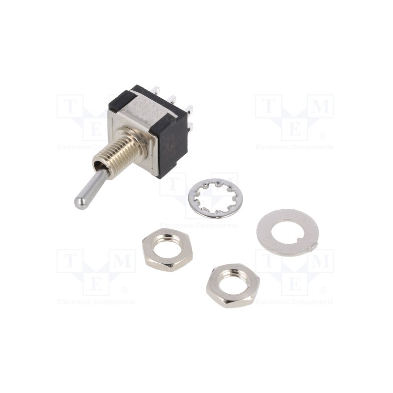 1 pcs x KNITTER-SWITCH - MTA 206 N - Switch: toggle, Pos: 2, DPDT, ON-ON, 6A/125VAC, 6A/6VDC, -45÷140°C