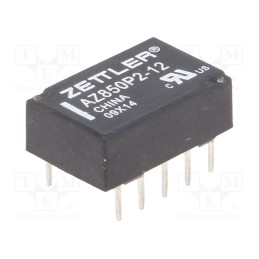 1 pcs x ZETTLER - AZ850P2-12 - Relay: electromagnetic, DPDT, Ucoil: 12VDC, 1A, 0.5A/125VAC, PCB