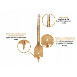 Flat blade wood drill bit 35-400 mm tege