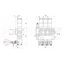 3-section hydraulic distributor, 40l, 3x floating