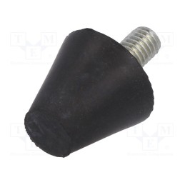 1 pcs x ELESA+GANTER - DVB.6-25-17-M6-12-40 - Vibroisolation foot, Ø: 25mm, Shore hardness: 40±5, 261N, 61N/mm