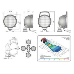 Work lamp h3 wesem lor3 23393 oe148x105mm