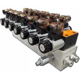 Cetop hydraulic distributor 7 sections 60l 12v