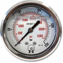 Pressure gauge 0 250 bar, rear connection