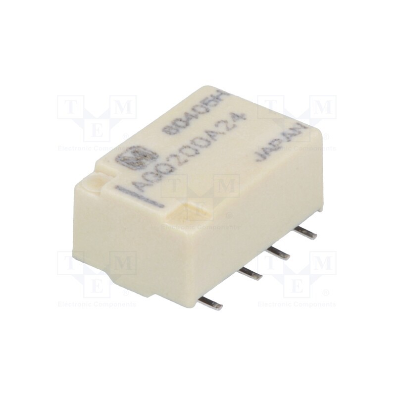 1 pcs x PANASONIC - AGQ200A24 - Relay: electromagnetic, DPDT, Ucoil: 24VDC, Icontacts max: 2A, PCB