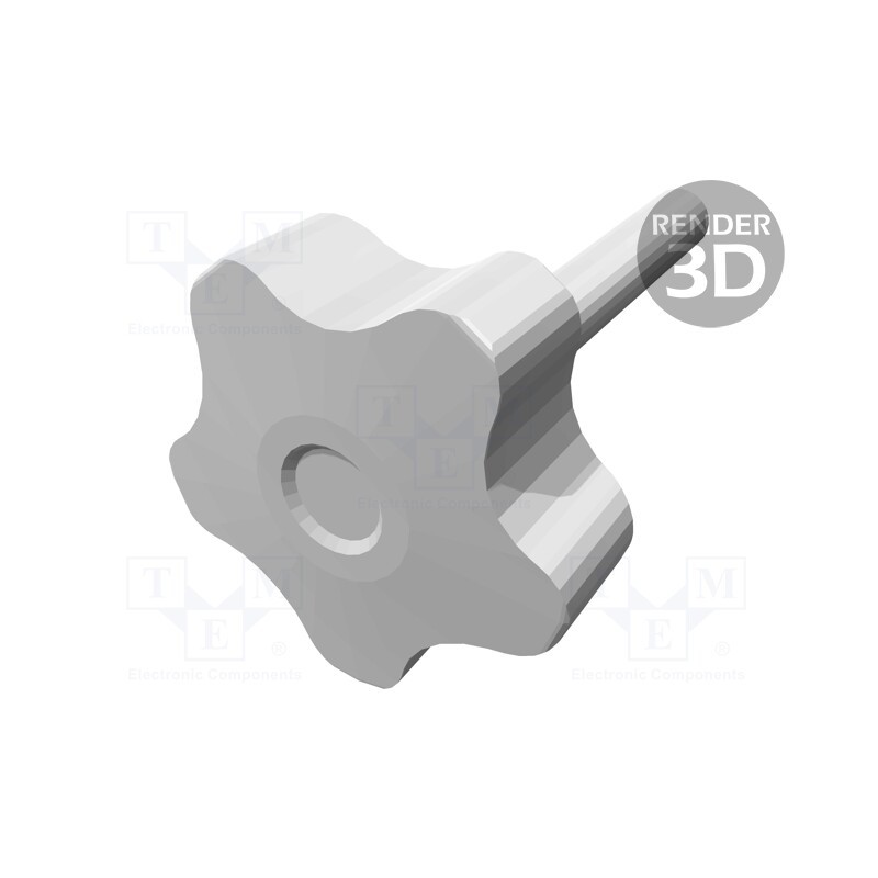 1 pcs x ELESA+GANTER - VCT.50 P-M10X60-C9 - Knob, Ø: 50mm, Ext.thread: M10, 60mm, H: 32mm, technopolymer PP